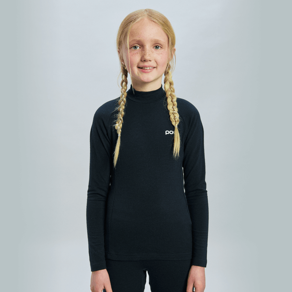 Youth Merino Baselayer Mock Neck Jersey side view - SkiBoulder